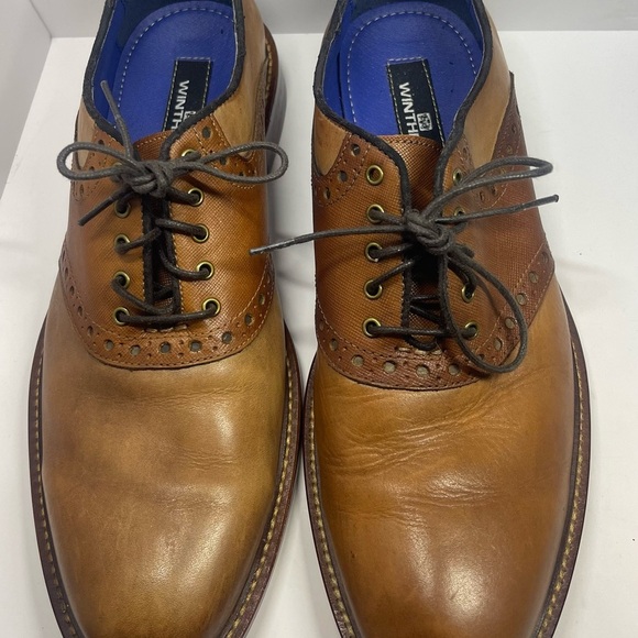 Winthrop Phillips Brown Leather Brogue Oxford Shoes 104120 Men’s Size 8 - Picture 5 of 9